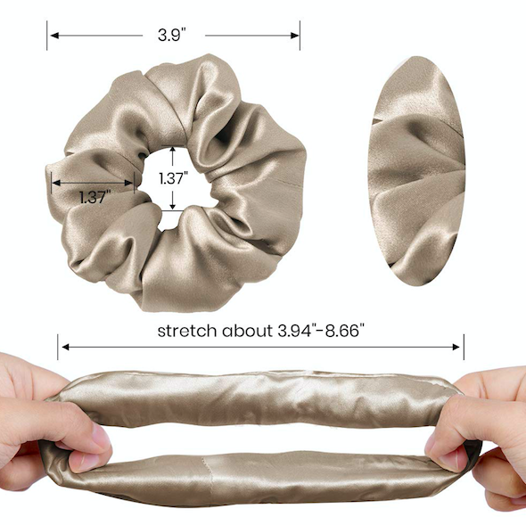 6cm large 100% mulberry silk hair scrunchies