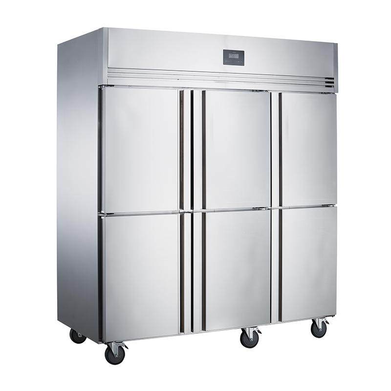 6 door upright chiller and freezer commercial refrigerator stainless