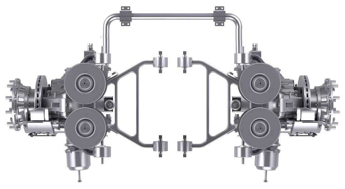 2*120kW Electric Rear Axle 2*6142 N.m Rigid Portal Axle for 8-9m City Bus