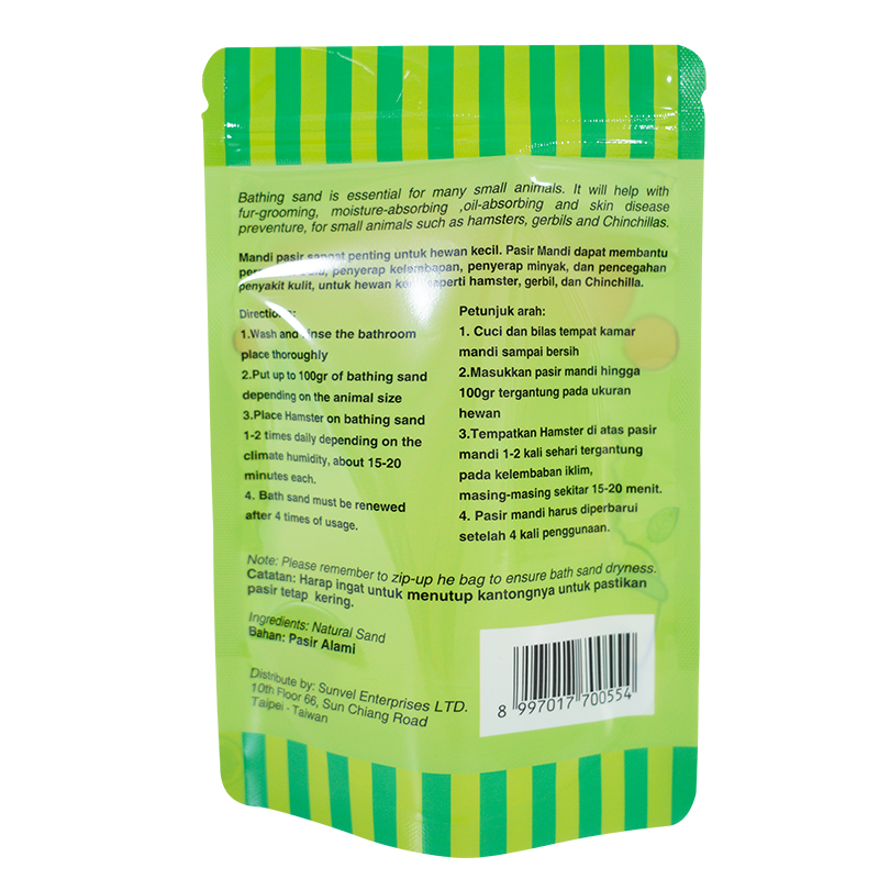 700gr bath sand transparent window stand up pouch