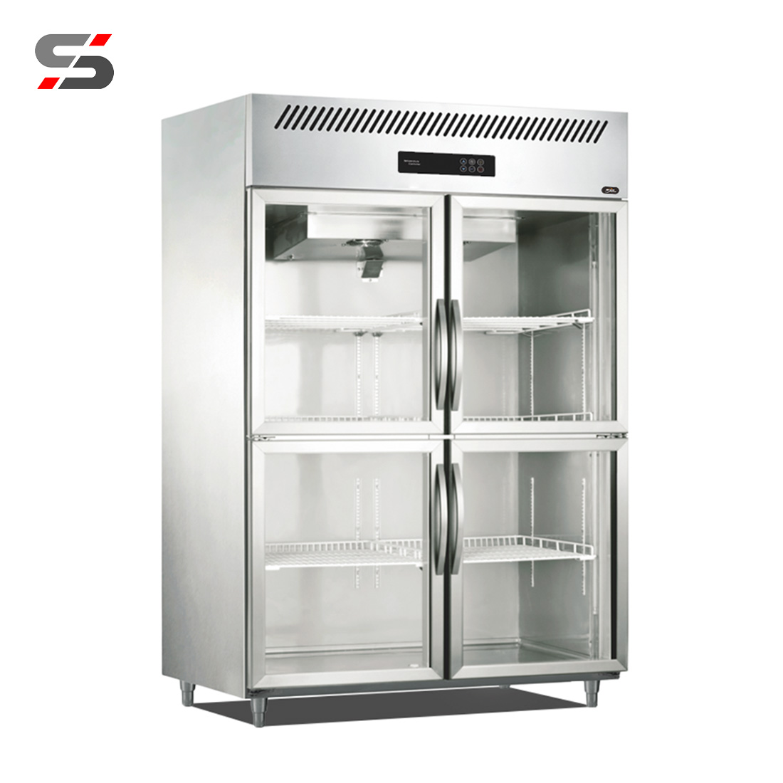 Double/Four Glass Doors Upright Refrigerator