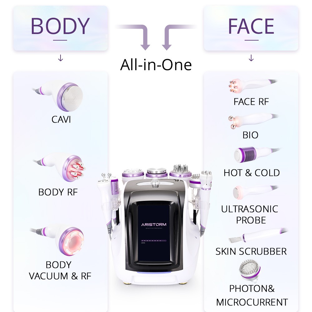 9 In 1 Cavitation Ultrasound Body Sculpting Face Care Device
