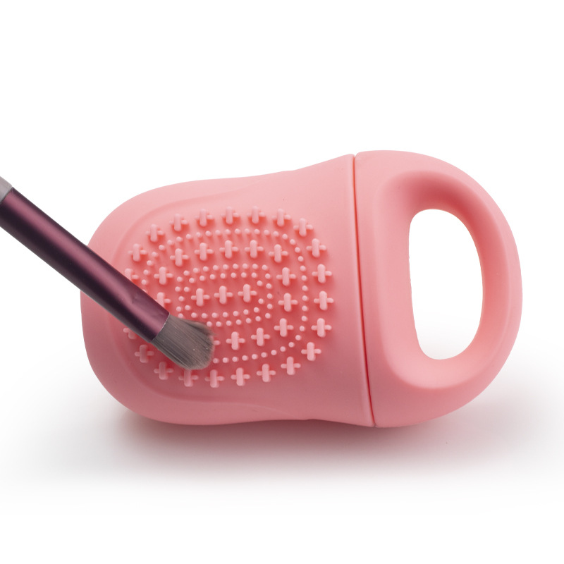 2-in-1 Silicone Roller Massage Face Ice Mold with Makeup Brush Cleaner