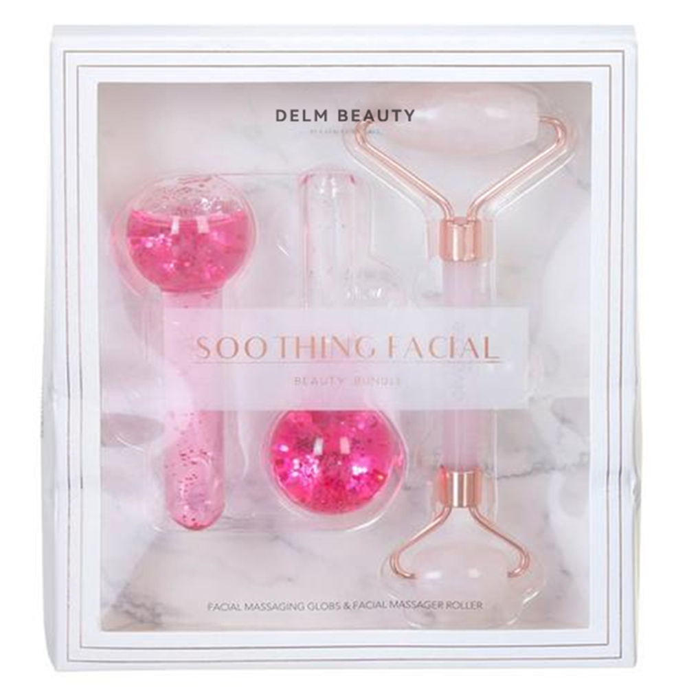 3 Pcs Soothing Facial Kit, Includes facial massaging globes and jade facial massager roller