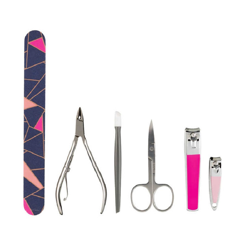 Manicure & Pedicure Kit, Includes - Fingernail Clipper, Toenail Clipper, Cuticle Nipper, Cuticle Scissors, Cuticle Pusher, & Salon Board