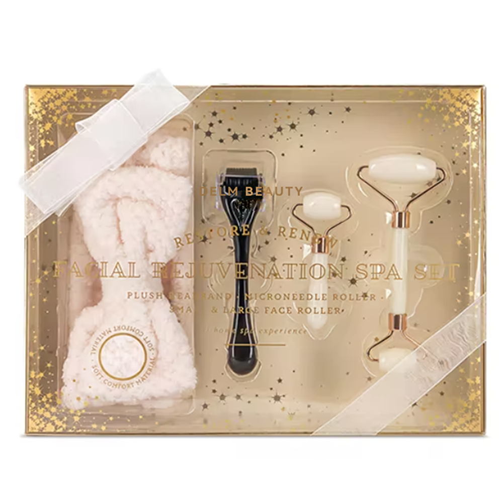 Pink Facial Spa 4 Piece Set calms and soothes your skin supports blood circulation, gives skin a more elastic feel