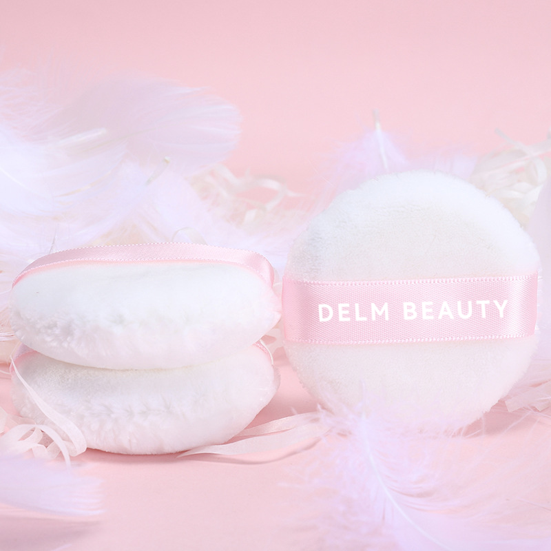 Double-Sided Velvet Round Puff Plush Makeup Puff