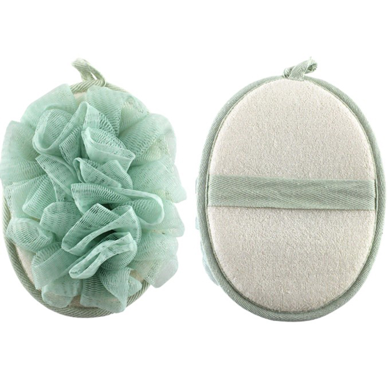 Green Body Exfoliating Bath Loofah Shower Sponge, Reusable Material, Gently Exfoliates Skin And Cleanses Skin Pores