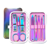 Инструменты для наращивания ногтей Rainbow Nail Cuticle Pusher Clipper Scissor Nipper Tweezer Picker Steel