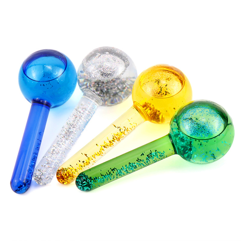 Массажный шарик для лица Wave Facial Massage Ball Beauty Magic Glitter Summer Cooling Facial Blue Pink Glass Face Ice Globes