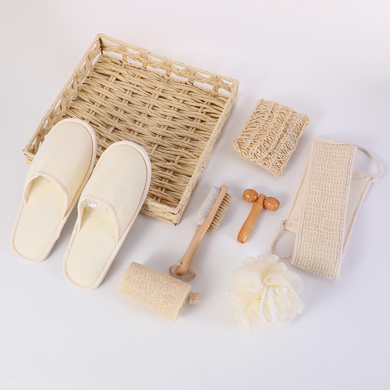 Bath Set Loofah Skincare Kit Brush Cleaner Tool Spa Gift Box