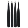 4pcs/lot Stainless Steel Tweezers Eyebrow Hair Remover Tweezers Eyebrow Tweezers-Black