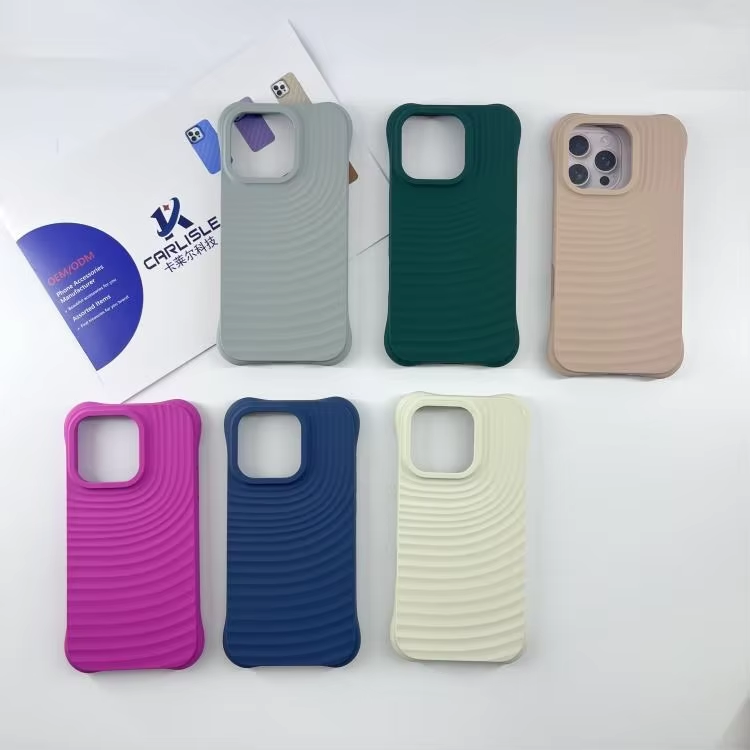 Top Selling Ripple Texture Magnetic Liquid Silicone Phone Cases for iPhone 13 14 15 16 Wholesale Offered in Multiple Colors