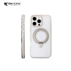 360° Rotating Stand Phone Case for iPhone 15 Pro Max for S24 Ultra for Xiaomi 13-Transparent Back Cover with Colorful Edge