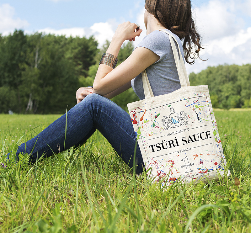 Custom printed reusable portable organic cotton tote bag  - CT23A001