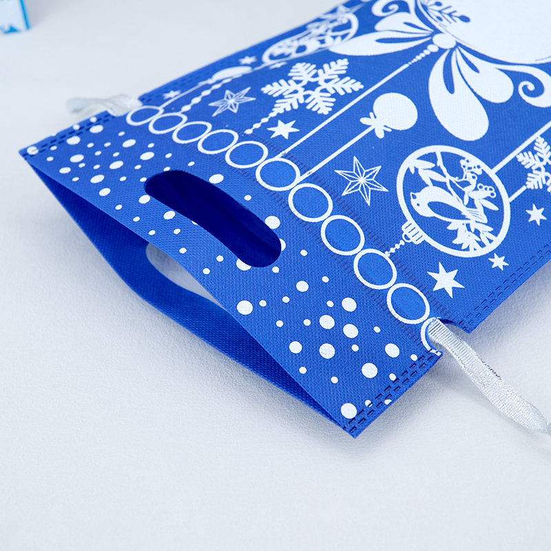 Christmas Golden printed promotional non woven D Cut bag for holiday - NW-21012G