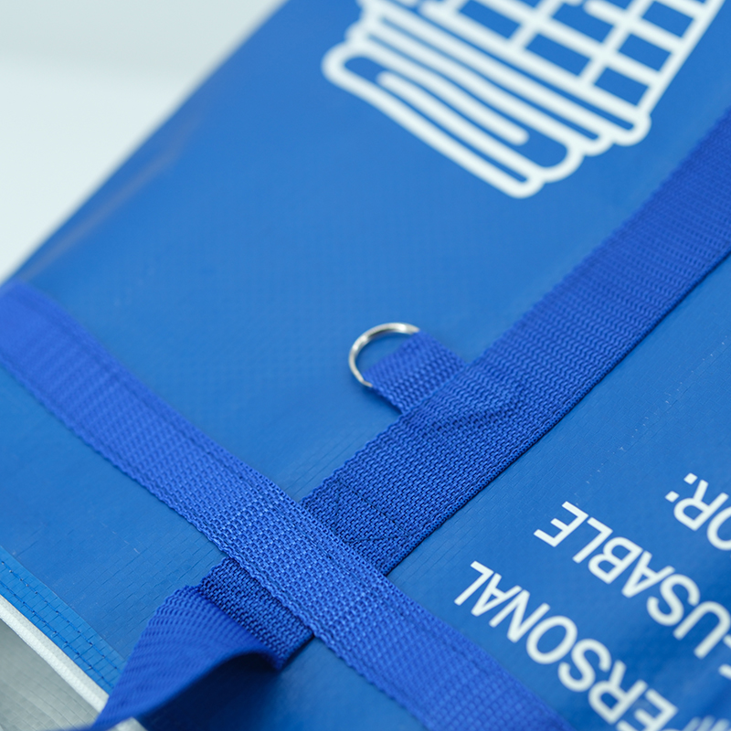 Big Strong Carry with Clear Pockets pp woven laundry Zipper Closure Tote Laundry Bag with handle - ST23V001