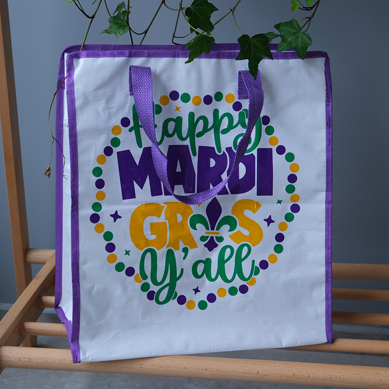 Customized design   Offset Printing  Pp Webbing Handles PP Woven shopping bag with Zipper