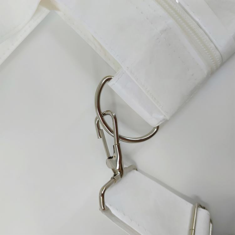 2023 Most Fashionable Express DuPont Long strap Pvc Zipper Pocket Paper Bag With Your Own Logo  - PA23R005