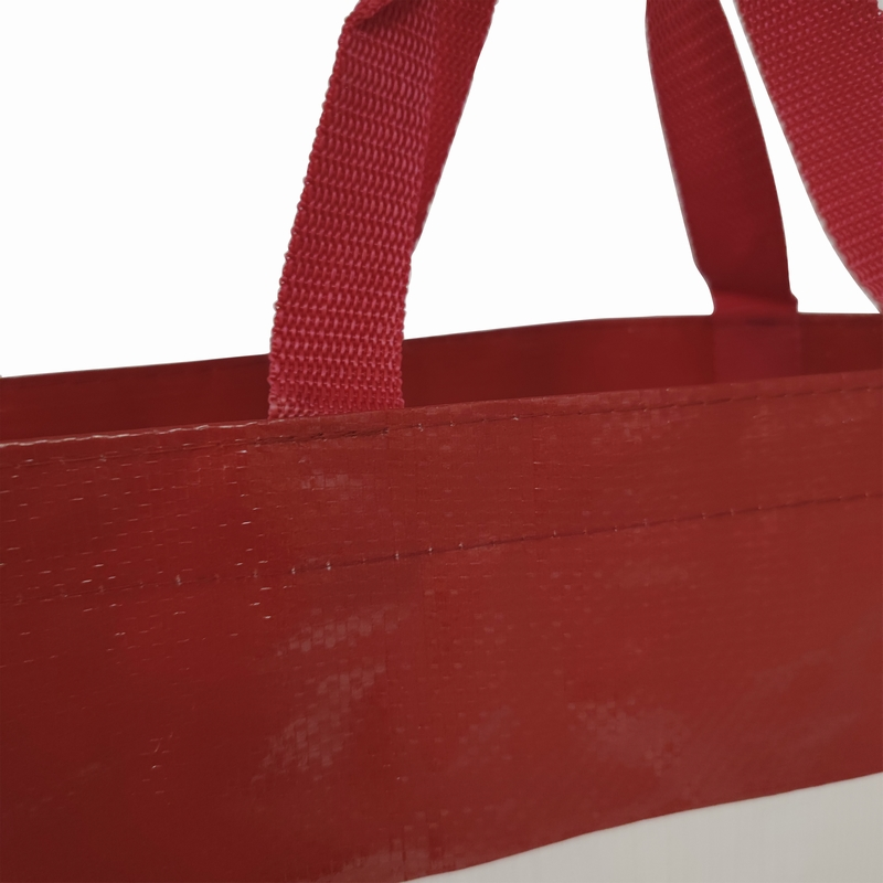 Custom Burgundy auto car branded eco-friendly reusable grocery pp woven shopping bags with logo - PW23R008