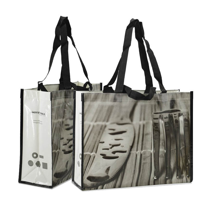 Reusable cheap polypropylene custom recycled RPET laminated shopping tote bags custom - JR22PT03