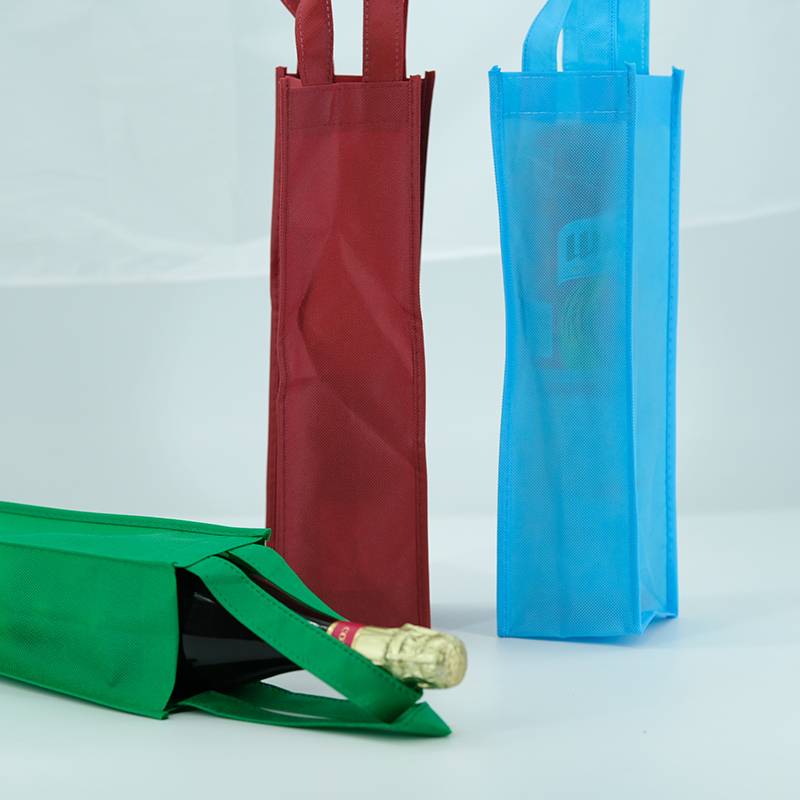 Cheapest reusable Non Woven gift wine tote bags for One Bottle wine -  WB-1904
