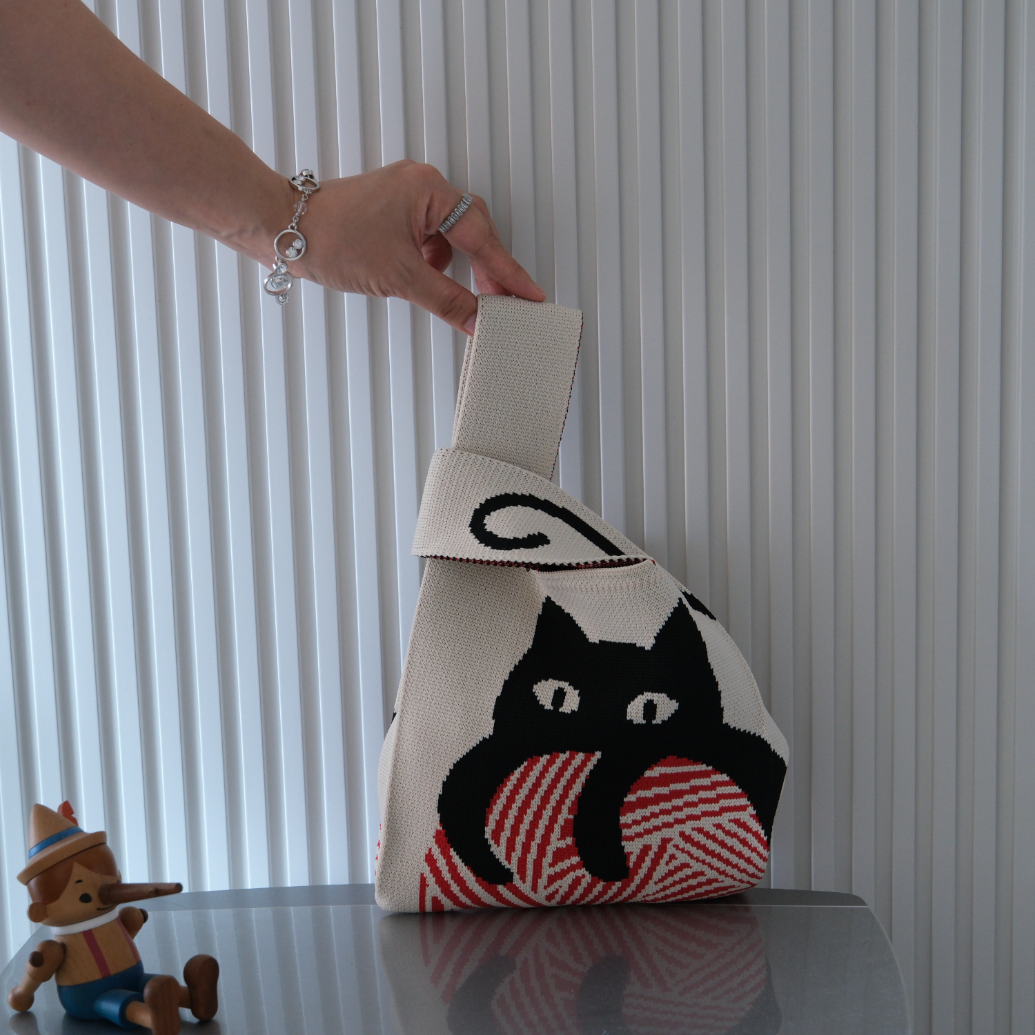Custom Design Crochet knitted Handbag Fashion Ladies Knitted Tote Bag