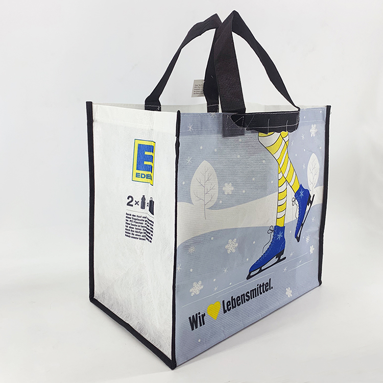 Reusable polypropylene packaging rpet non woven shopper shopping bag with sublimation printing for supermarket - JR22PT08