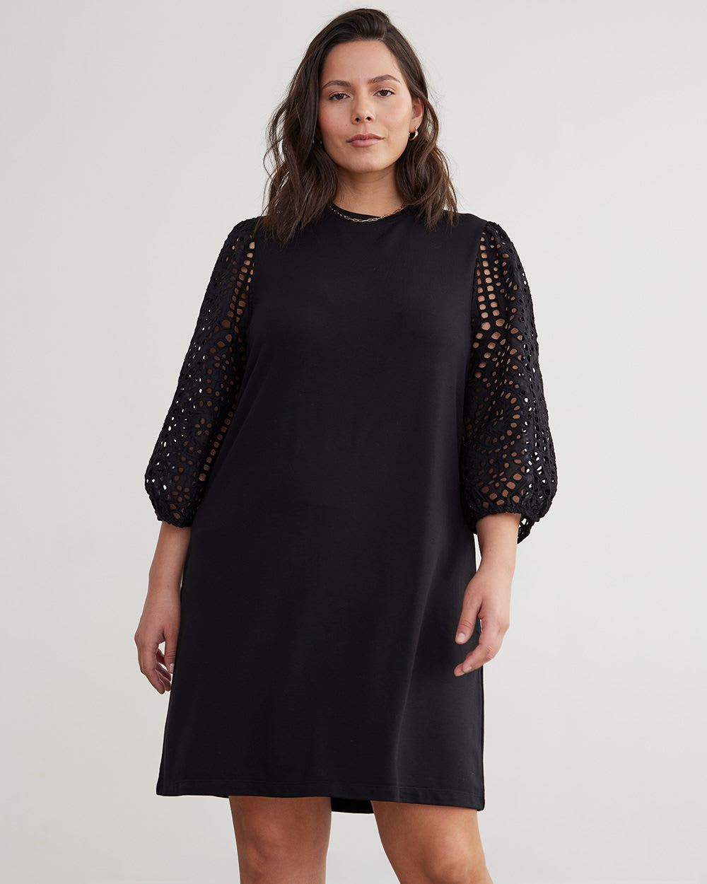 Split-Neck Tiered Dress