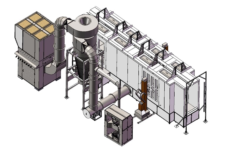 Automatic Cyclone Powder Coating Booth System