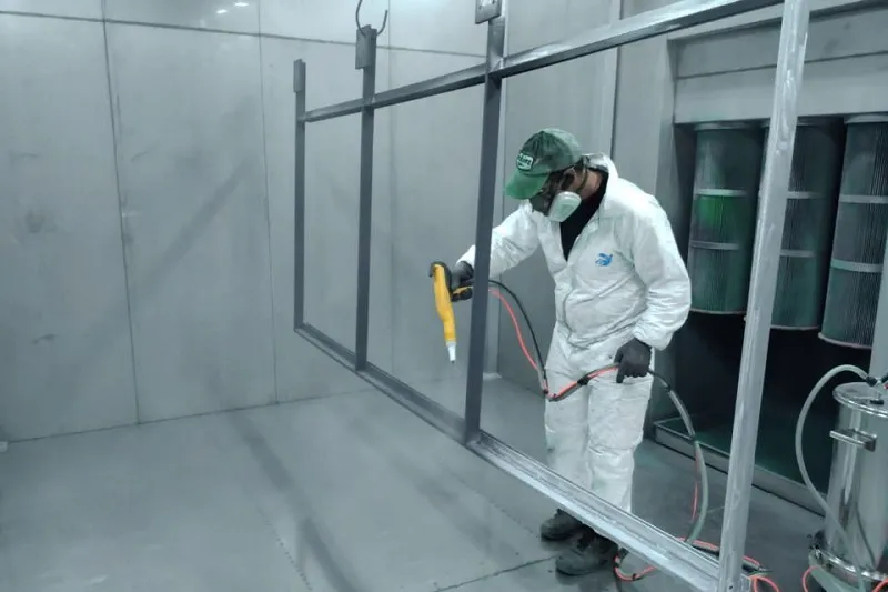 powder coating booth for long and big frames