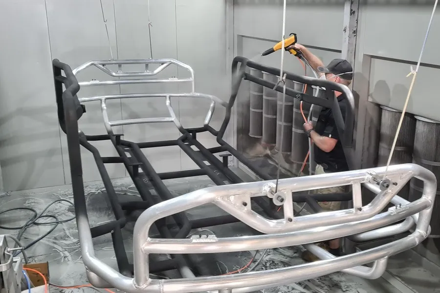powder coating booth for big complex parts