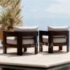 High end quality fabrics, luxurious modern metal aluminum, garden terrace furniture, sofas, swivel chairs