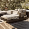 Sigma Aluminum Sofa Set Sunbathing Bed Outdoor Furniture Set Garden Sofa Chair Courtyard Furniture Restaurant Chair Sofa Set Furniture