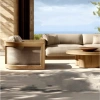 Modern Outdoor Furniture Wooden Garden Waterproof Outdoor Sofa Set Hotel Teak Terrace Sofa Luxury Garden Sofa Set