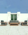 Sigma Luxury Teak Sofa Waterproof Modern Garden Furniture Set Suitable for Hotel Villa Terrace Sofa