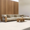 Luxury Modern Lounge Suite Sofa Set Living Room Furniture Outdoor Courtyard Furniture Set Solid Teak Garden Sofa