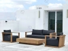 Sigma New Design Modern Design Natural Teak Outdoor Sofa Set Waterproof Fabric Courtyard Garden Villa Furniture