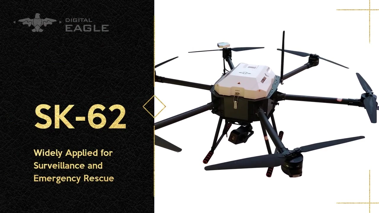 اختبار طائرة بدون طيار / درون أمنية من ستة محركات Digital Eagle SK-62