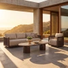 Minimalist Line Design Aluminum Frame Outdoor Furniture Courtyard Sofa Set for Backyard Patio