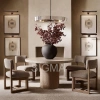 Villa modern style furniture set, wooden marble material restaurant round table chair set