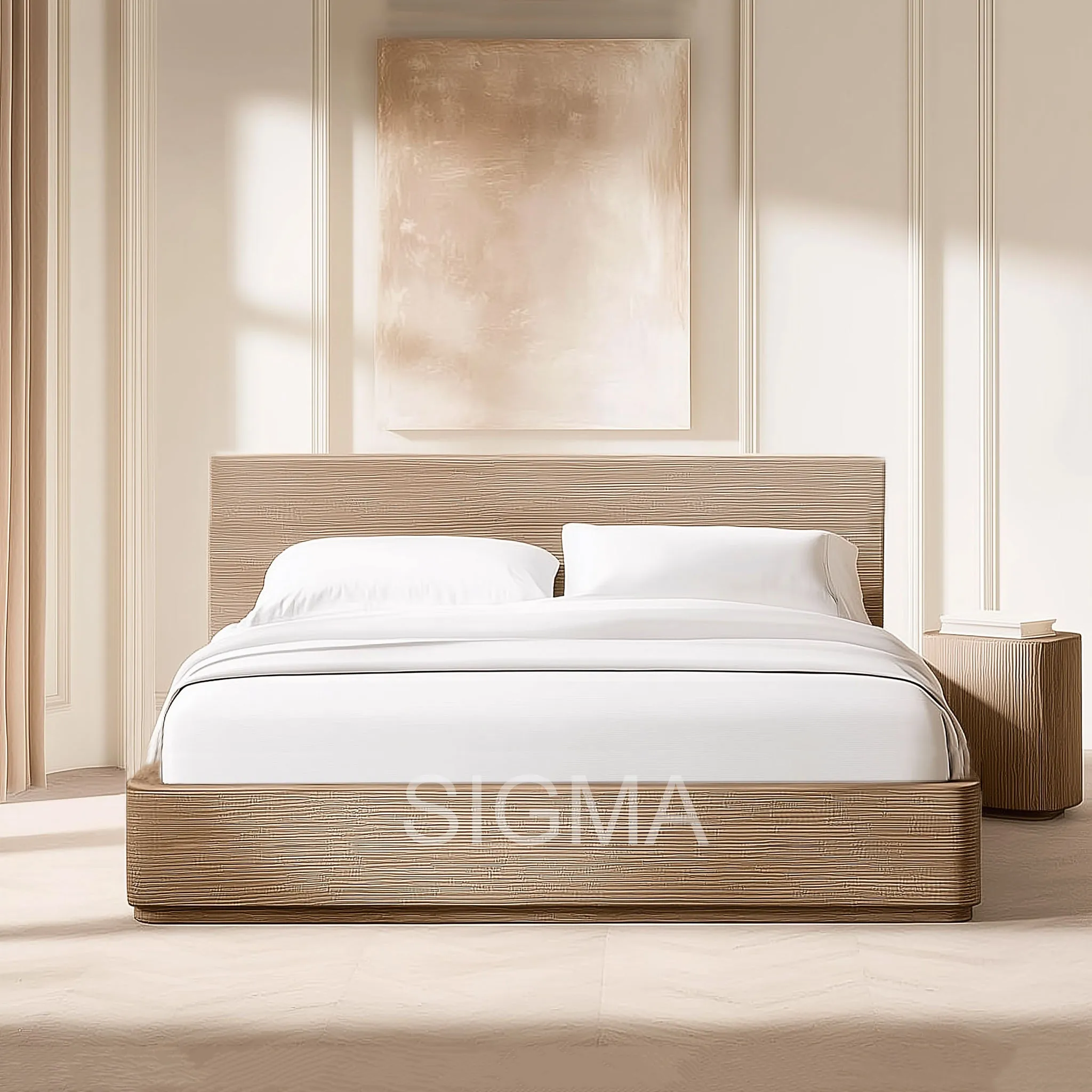 New design, best price, customized size, luxurious modern king size bed and king size bed, villa platform bed