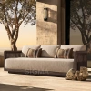 Handwoven Rope Outdoor Aluminum Sofa, Weather-Resistant Garden Furniture for Resort Courtyard