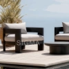 2025 High end Quality Customized Fabric Luxury Modern Aluminum Garden Terrace Furniture Sofa Set