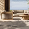 New luxury teak outdoor furniture set, courtyard garden sofa, solid wood outdoor sofa set