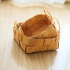 Japanese-style home desktop storage box wood woven storage basket bread fruit basket hand-woven flower basket wooden woven egg basket
