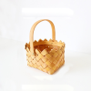 Wood color woven hand basket, souvenir flower basket, gift wrapping basket