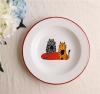 Kitten Thickened Retro Mug Enamel Mug Breakfast Plate High Mouth Cup