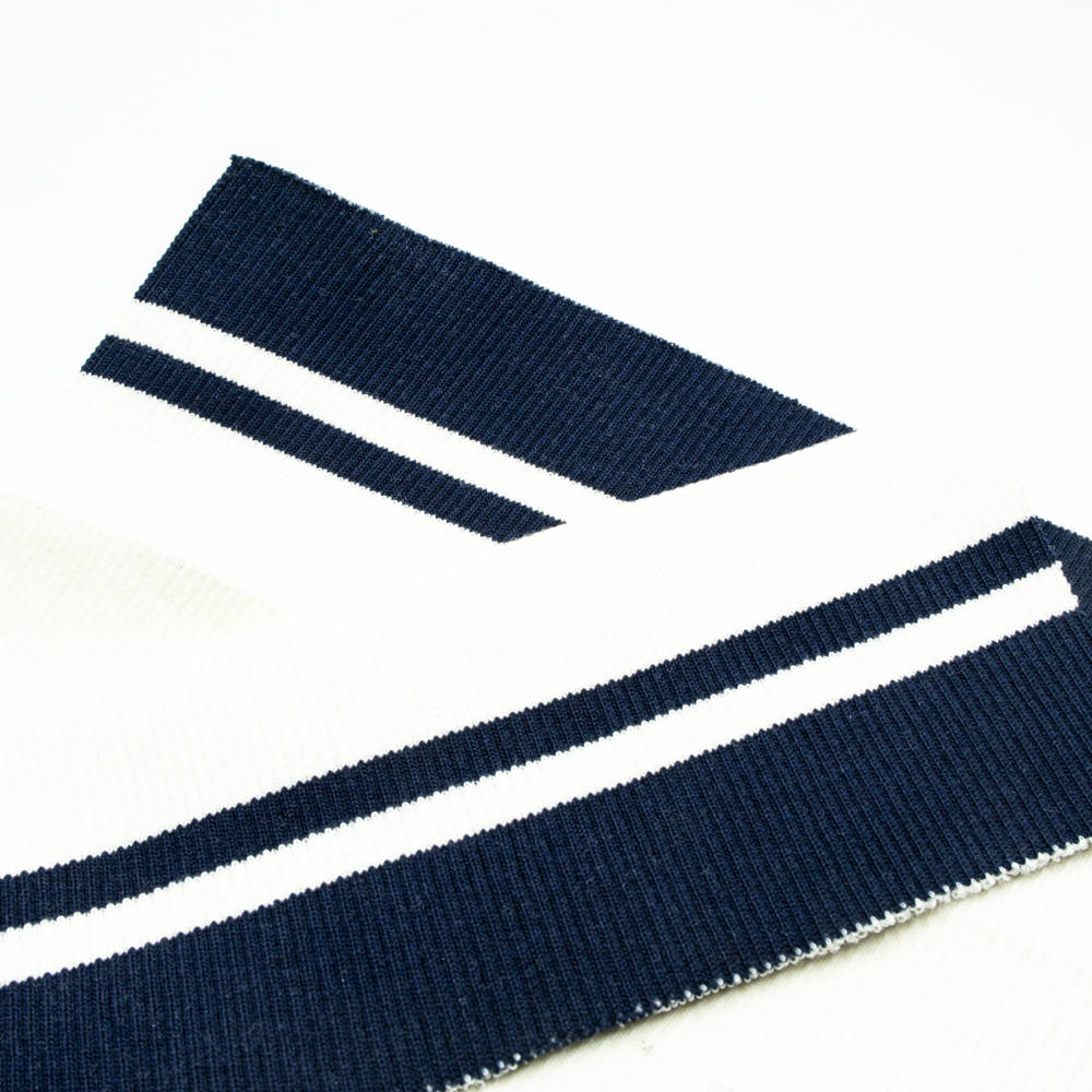 Rib cuffs and hem of coat