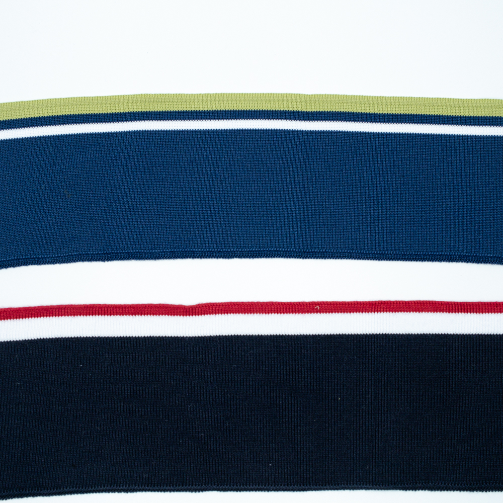 Rib cuffs and hem of coat